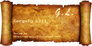 Gergely Lili névjegykártya